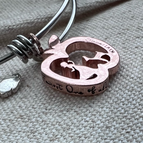 Disney Poison Apple Snow White silvertone  rose gold tone bracelet bangle - Picture 3 of 6